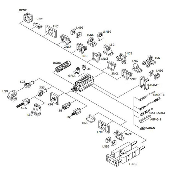Festo DSBC Pneumatic Cylinder Accessories
